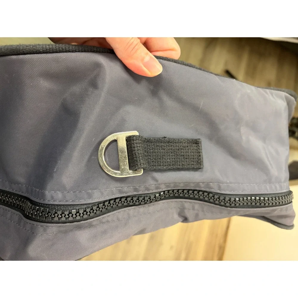 Vintage 90s Lands End Lighthouse Gray Nylon Bag Double Handle Work Travel READ